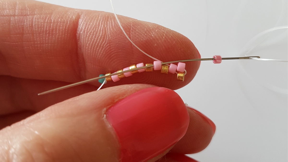 Diagramme glace en tissage peyote de perles Delica Miyuki : Etape 4