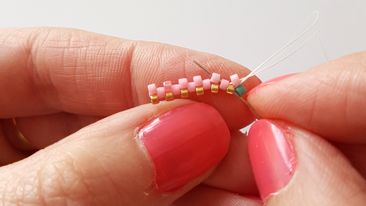 Diagramme glace en tissage peyote de perles Delica Miyuki : Etape 5