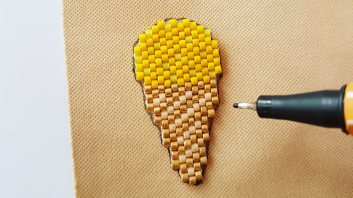 Diagramme glace en tissage peyote de perles Delica Miyuki : Etape 19