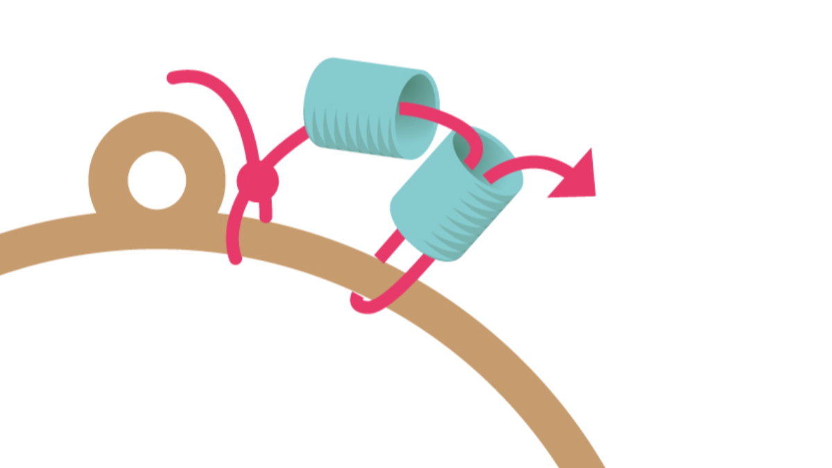 Boucles d'oreilles perles Miyuki Delica et Bugles Turquoise : Etape 1