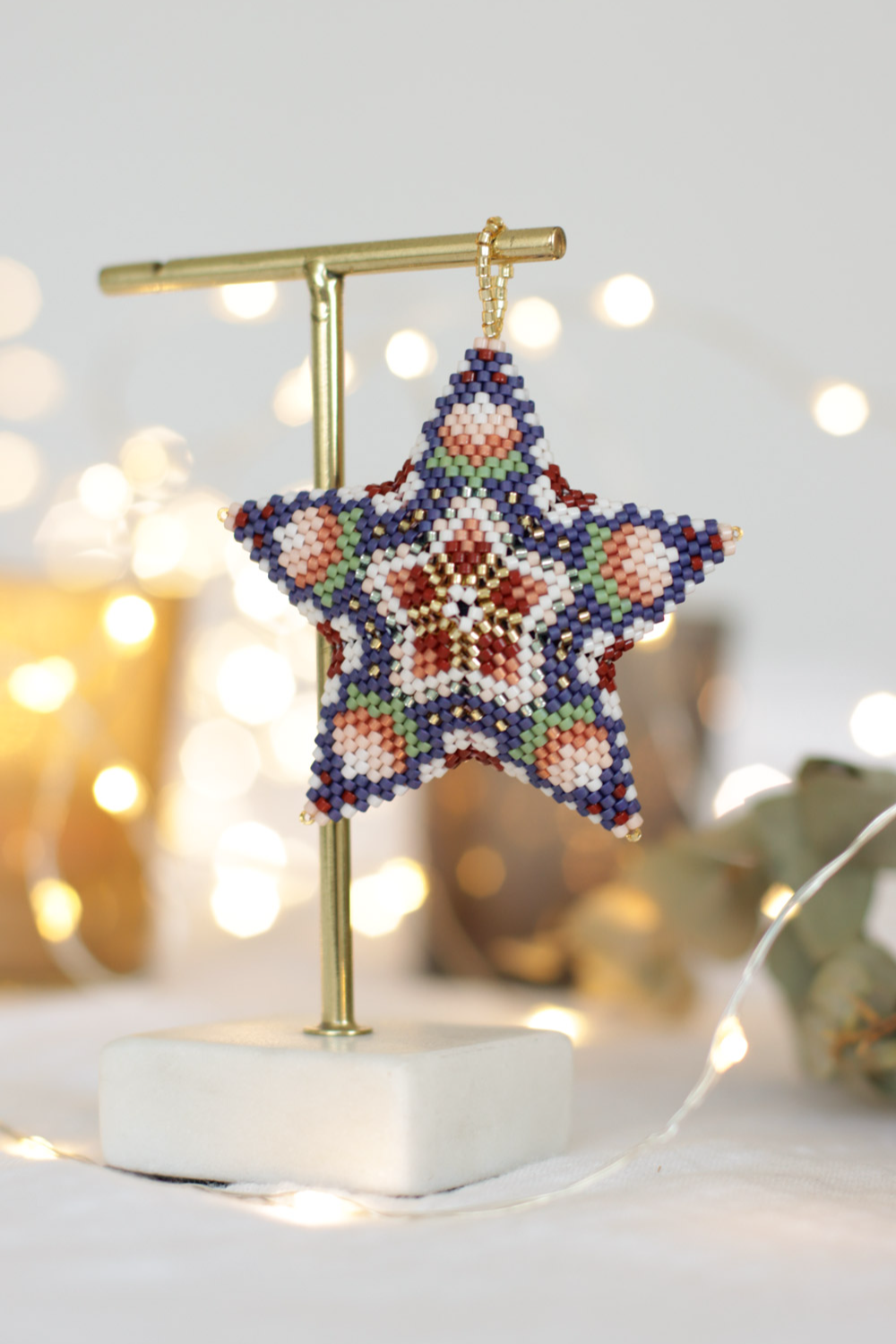 Schéma Diagramme étoile 3D Miyuki en Peyote Circulaire