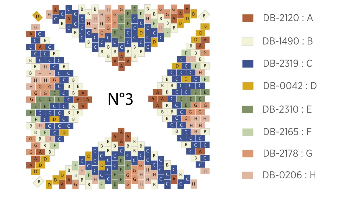 Diagramme étoile 3D Miyuki en Peyote Circulaire : Etape 3
