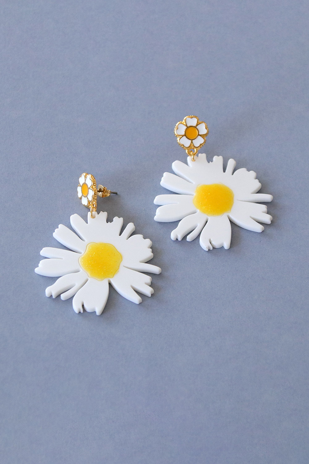Schéma Boucles d'oreilles Tournesol et Marguerite en acétate Schéma Boucles d'oreilles Tournesol et Marguerite en acétate