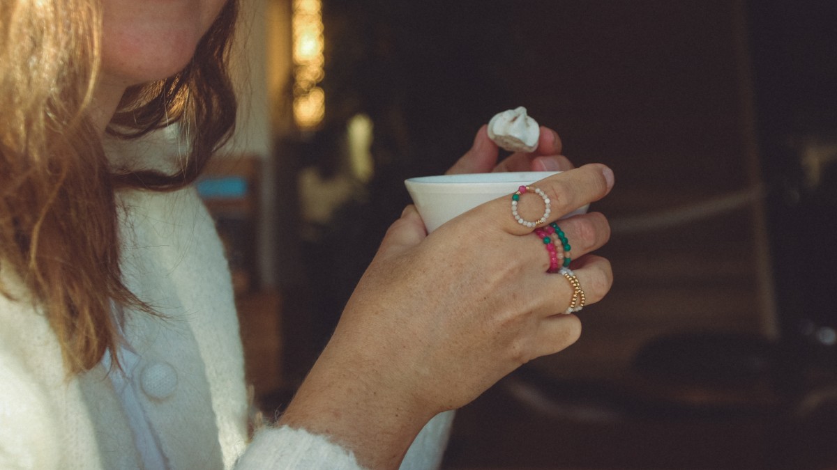 Schéma Tuto DIY bagues en accumulation avec perles en pierre naturelle
