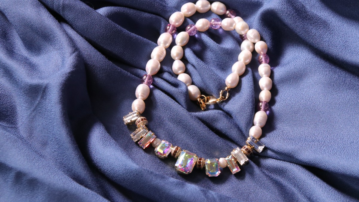 Collier de soirée pour femme avec cristaux Aurora