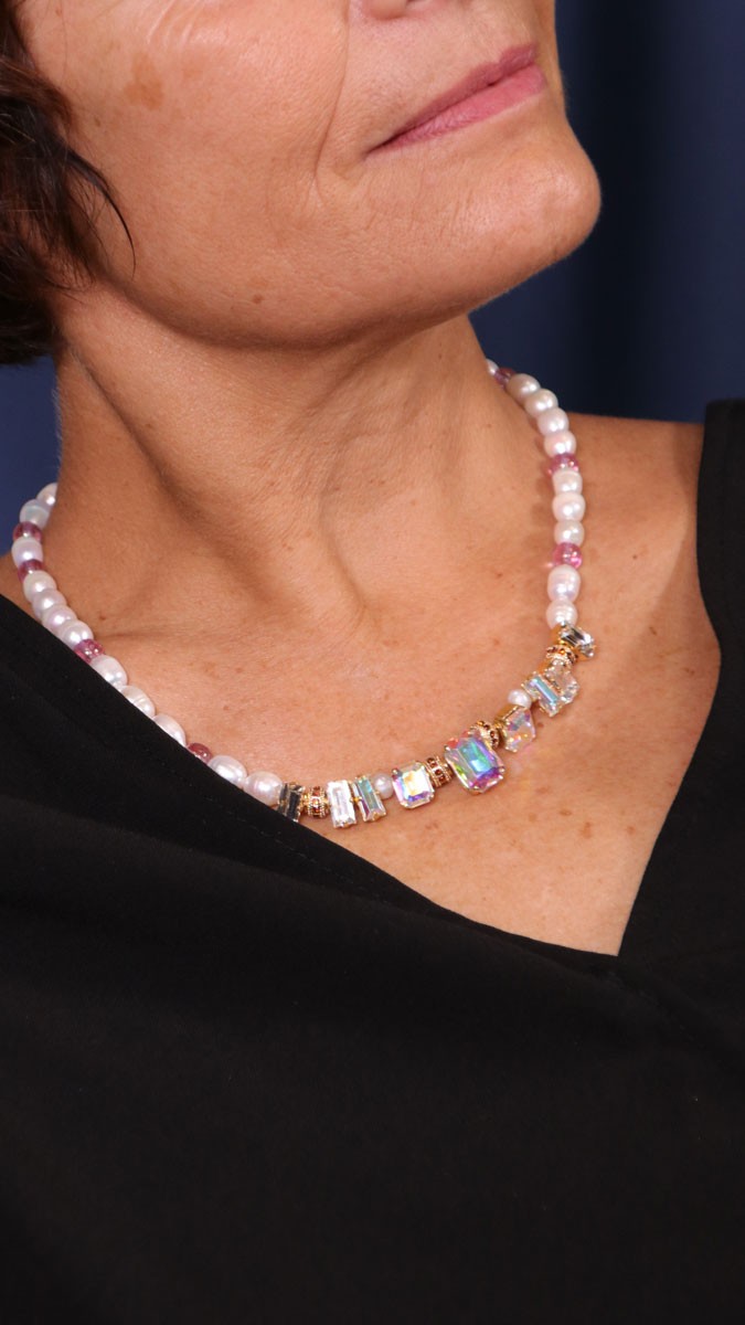 Schéma Collier de soirée pour femme avec cristaux Aurora Schéma Collier de soirée pour femme avec cristaux Aurora