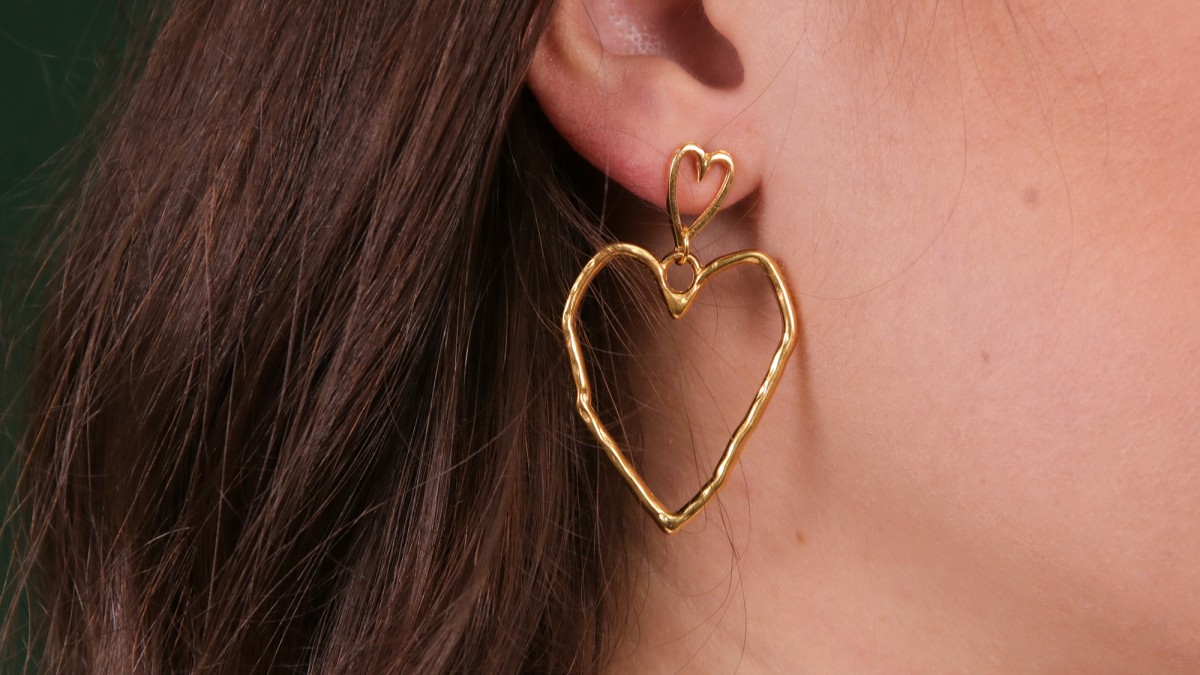 Schéma Boucles d'oreilles pendantes coeur Schéma Boucles d'oreilles pendantes coeur