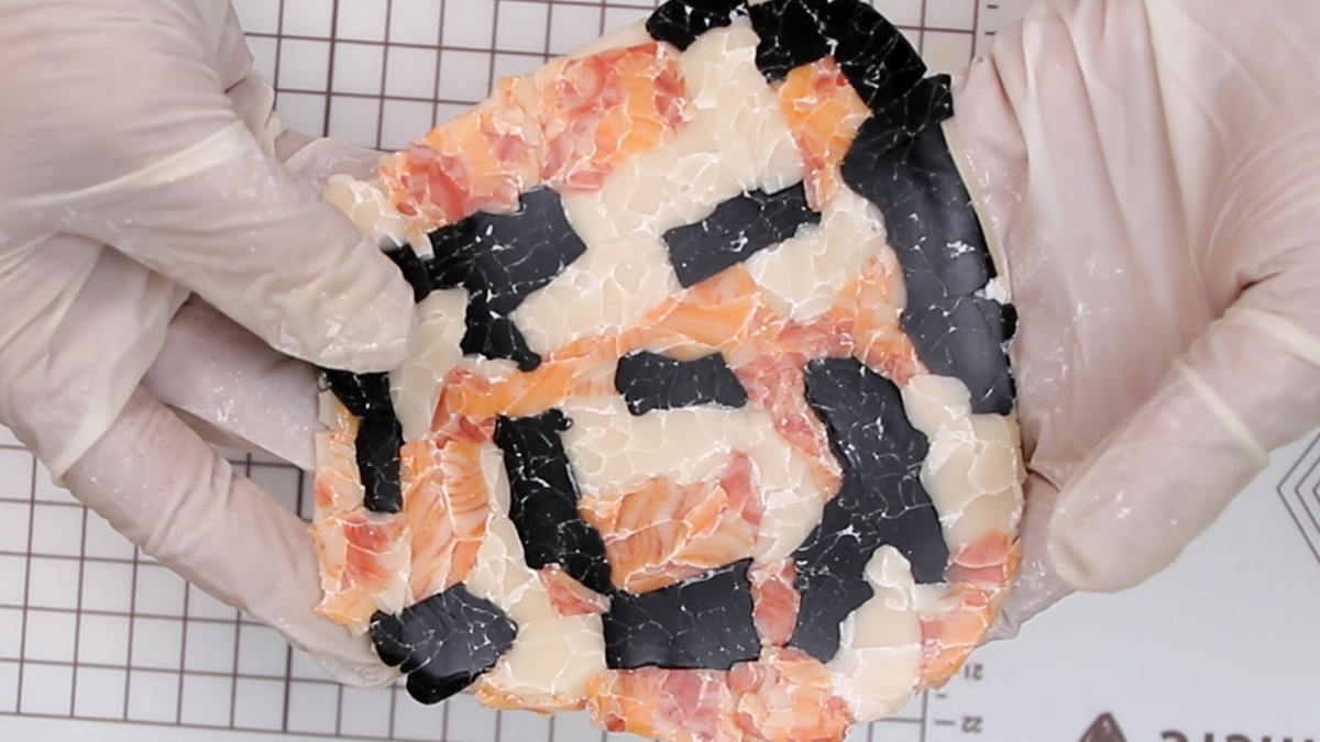 Boucles d'oreilles effet marbre en pâte polymère : Etape 7