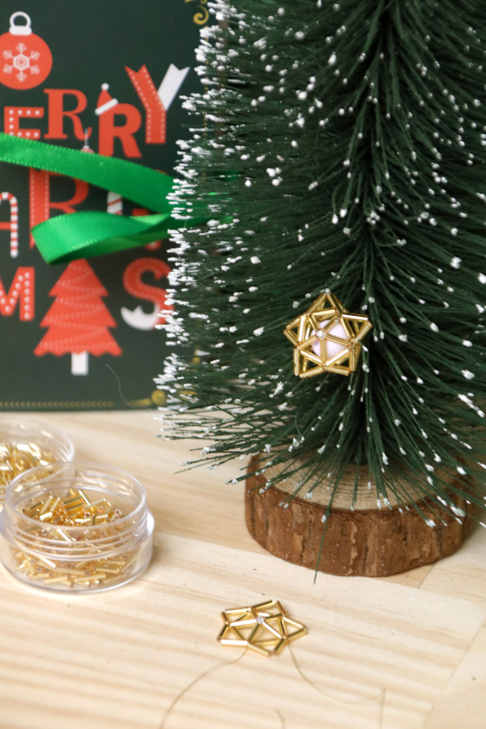 Schéma Étoile 3D en perles Bugles Miyuki style himmeli