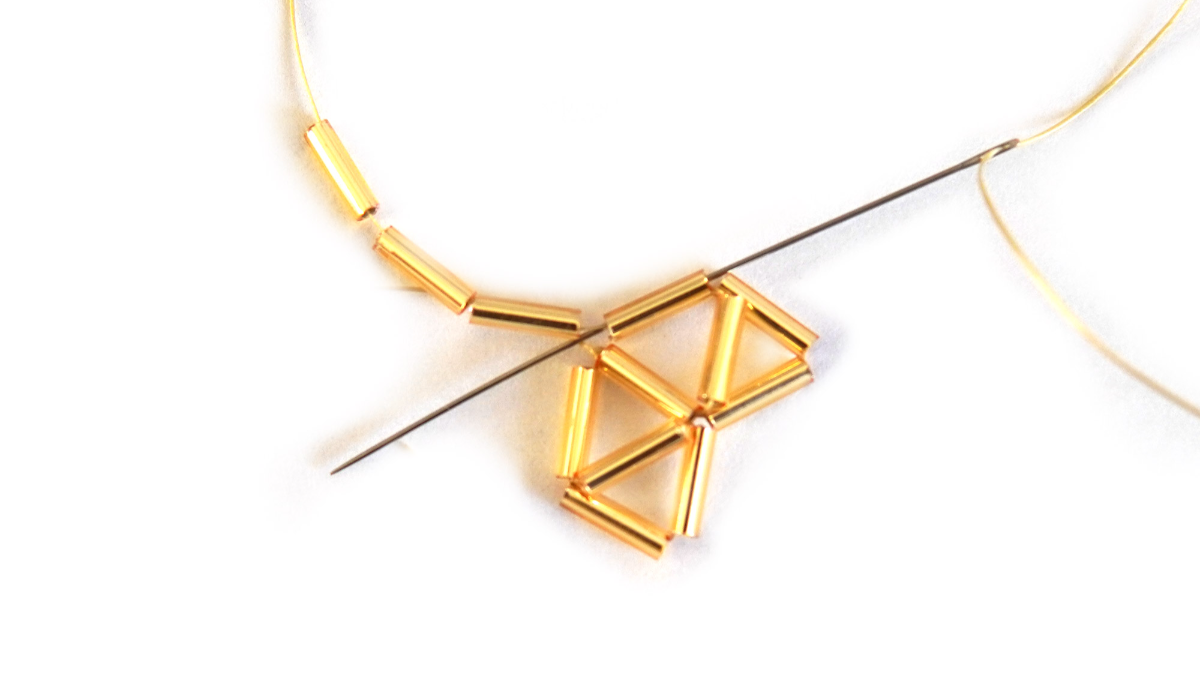 Étoile 3D en perles Bugles Miyuki style himmeli : Etape 5