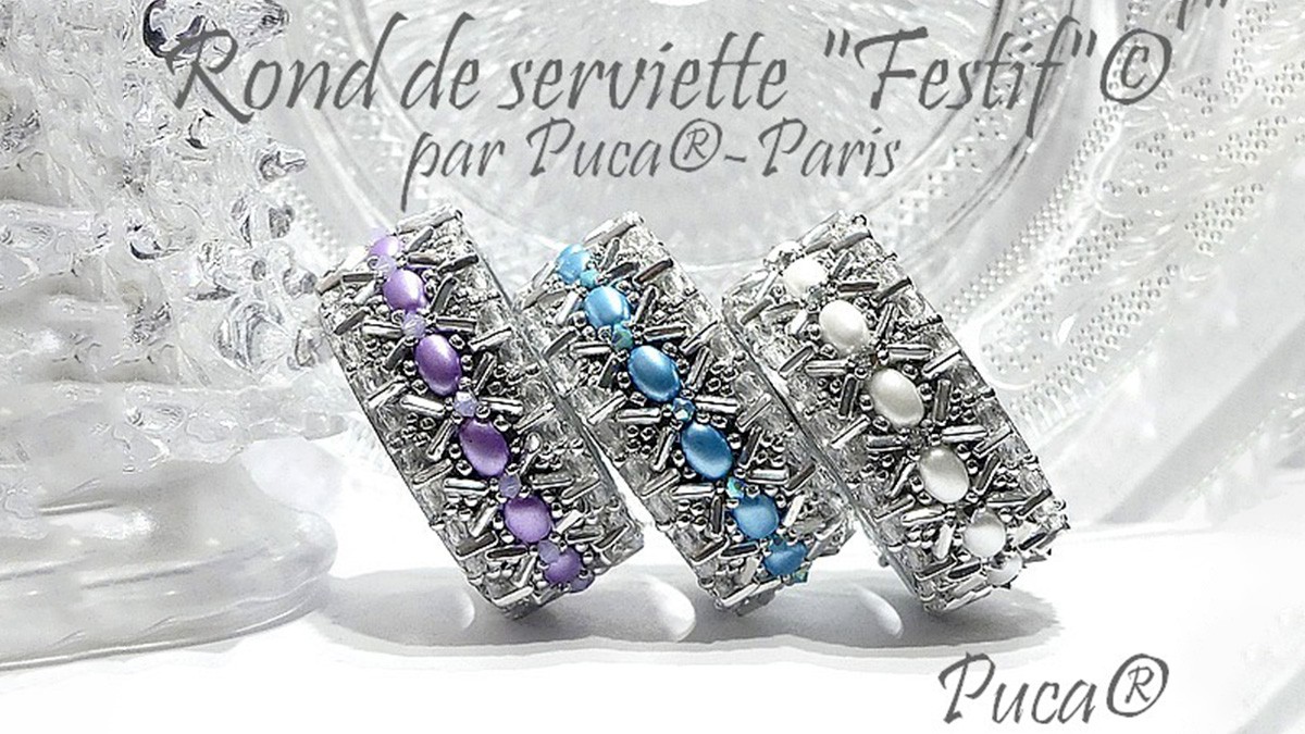 DIY rond de serviette festif avec perles Samos Les Perles par Puca®