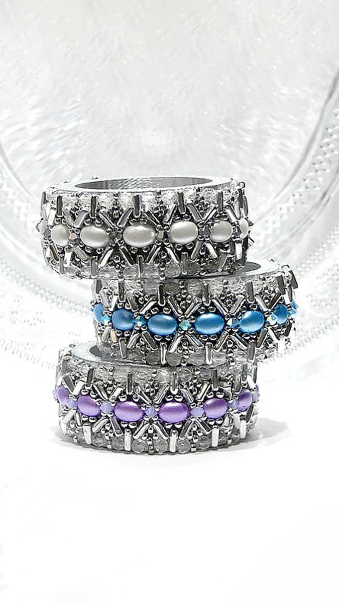 Schéma DIY rond de serviette festif avec perles Samos Les Perles par Puca®