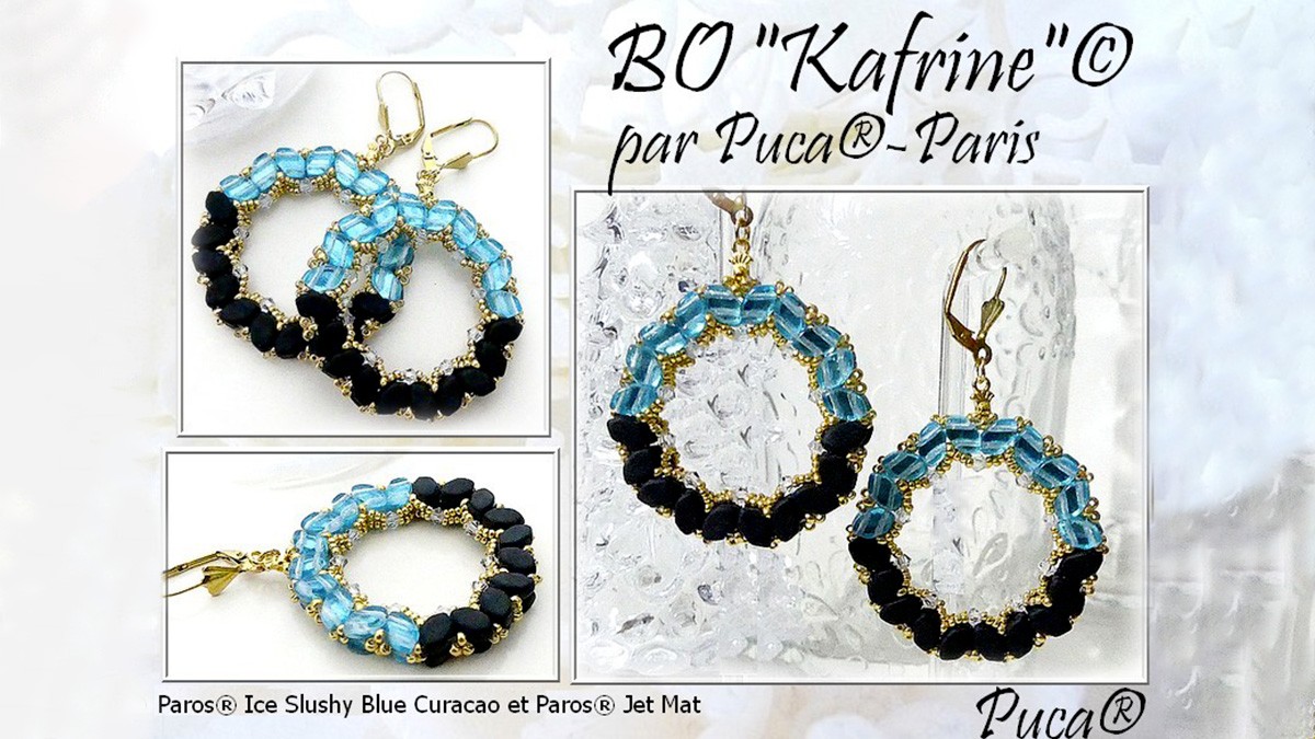 Schéma Boucles d'oreilles Kafrine en perles en verres Paros par Puca®