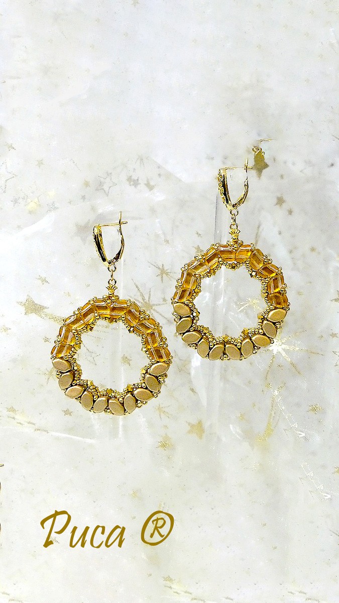 Schéma Boucles d'oreilles Kafrine en perles en verres Paros par Puca®