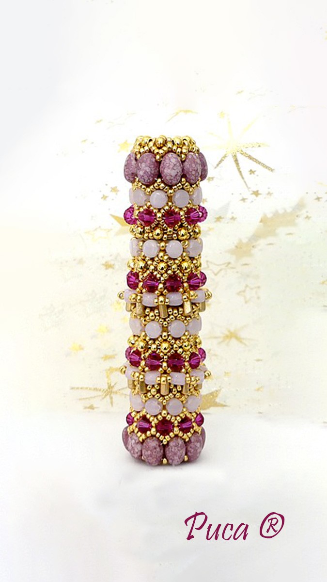 Schéma Etui à aiguilles Amanda en perles en verre Samos, Piros et Kalos par Puca®