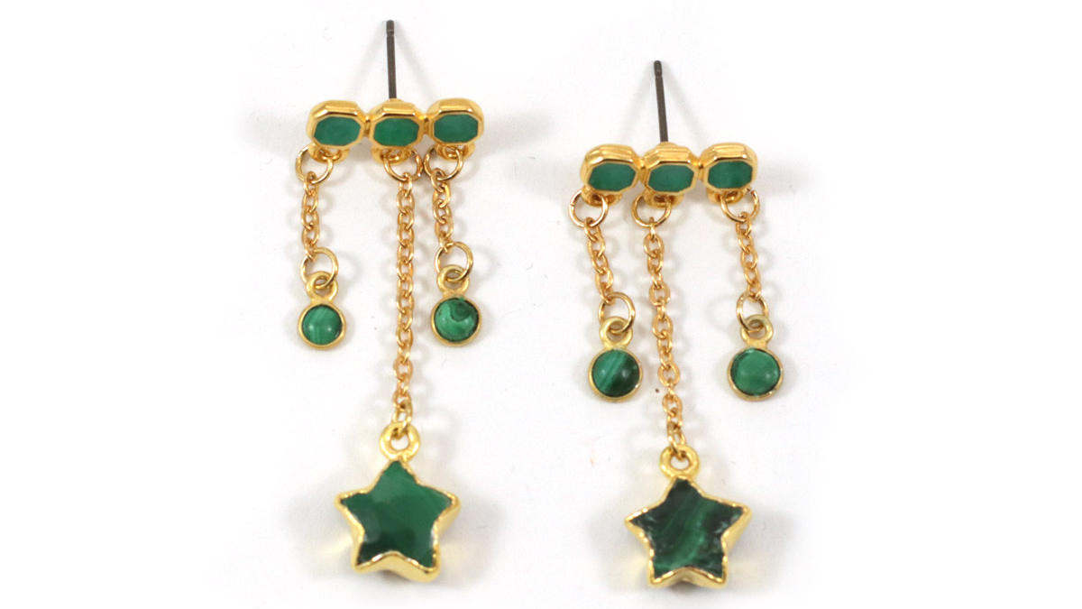 Boucles d'oreilles pendantes en Malachite : Etape 2