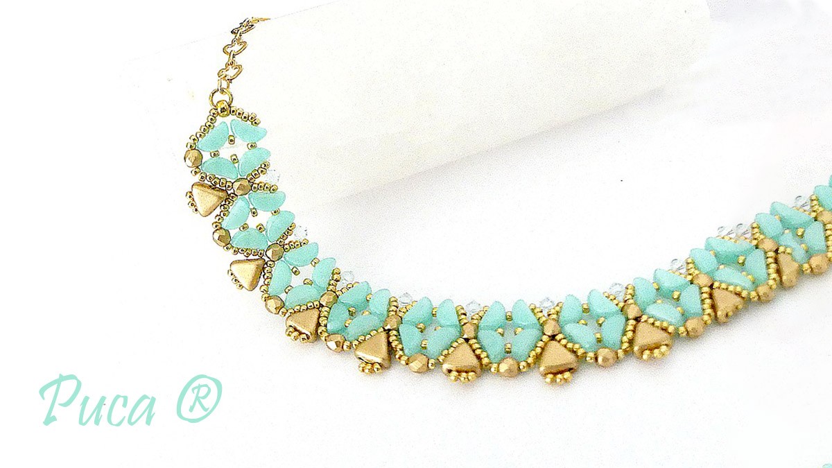 Schéma Tuto Collier Opaline avec perles Kos Opal par Puca® Schéma Tuto Collier Opaline avec perles Kos Opal par Puca®