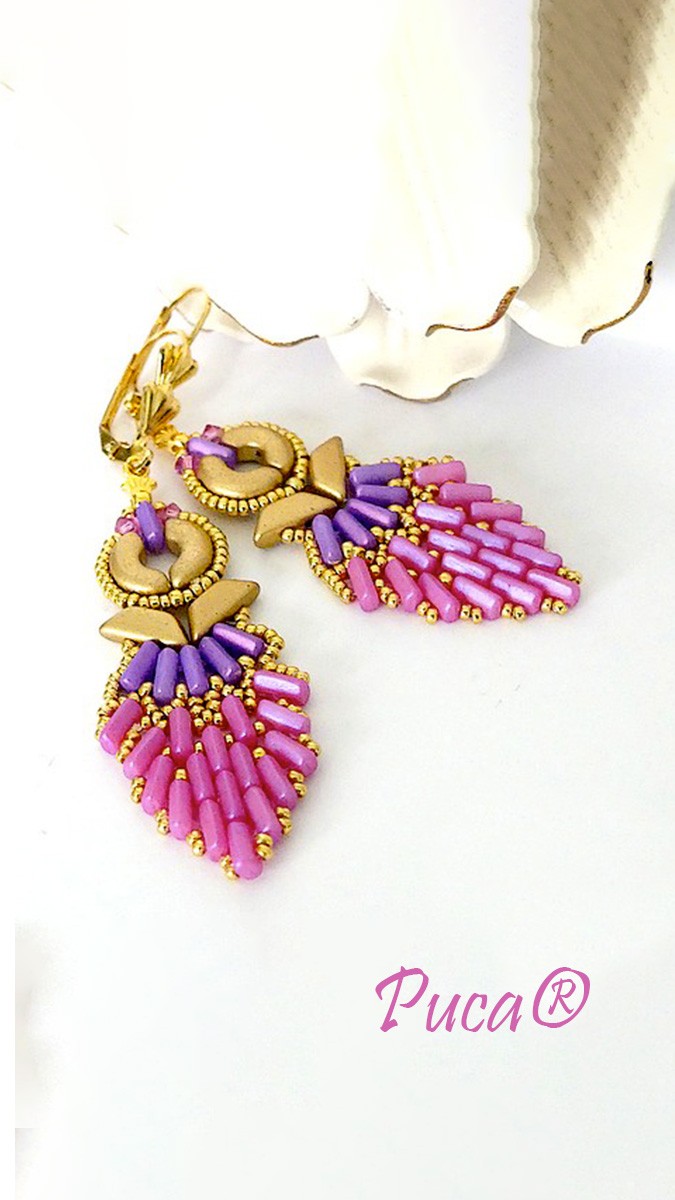 Schéma Boucles d'oreilles Balla avec perles Piros par Puca®