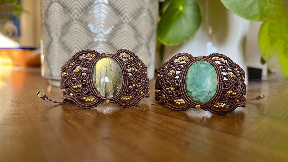 Schéma Bracelet manchette en micro macramé avec fil slam cord