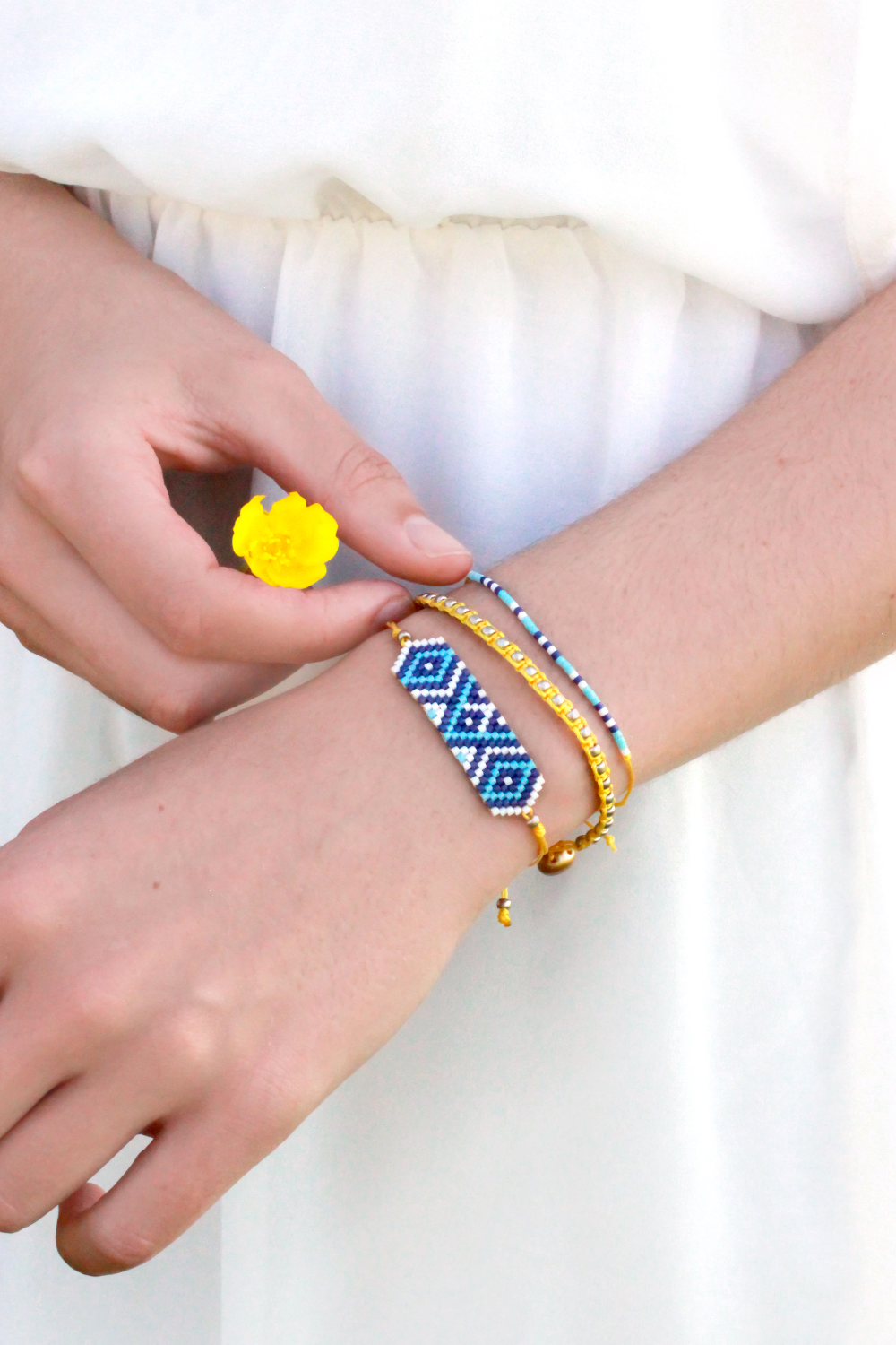 3 Bracelets Miyuki en Brick Stitch et macramé