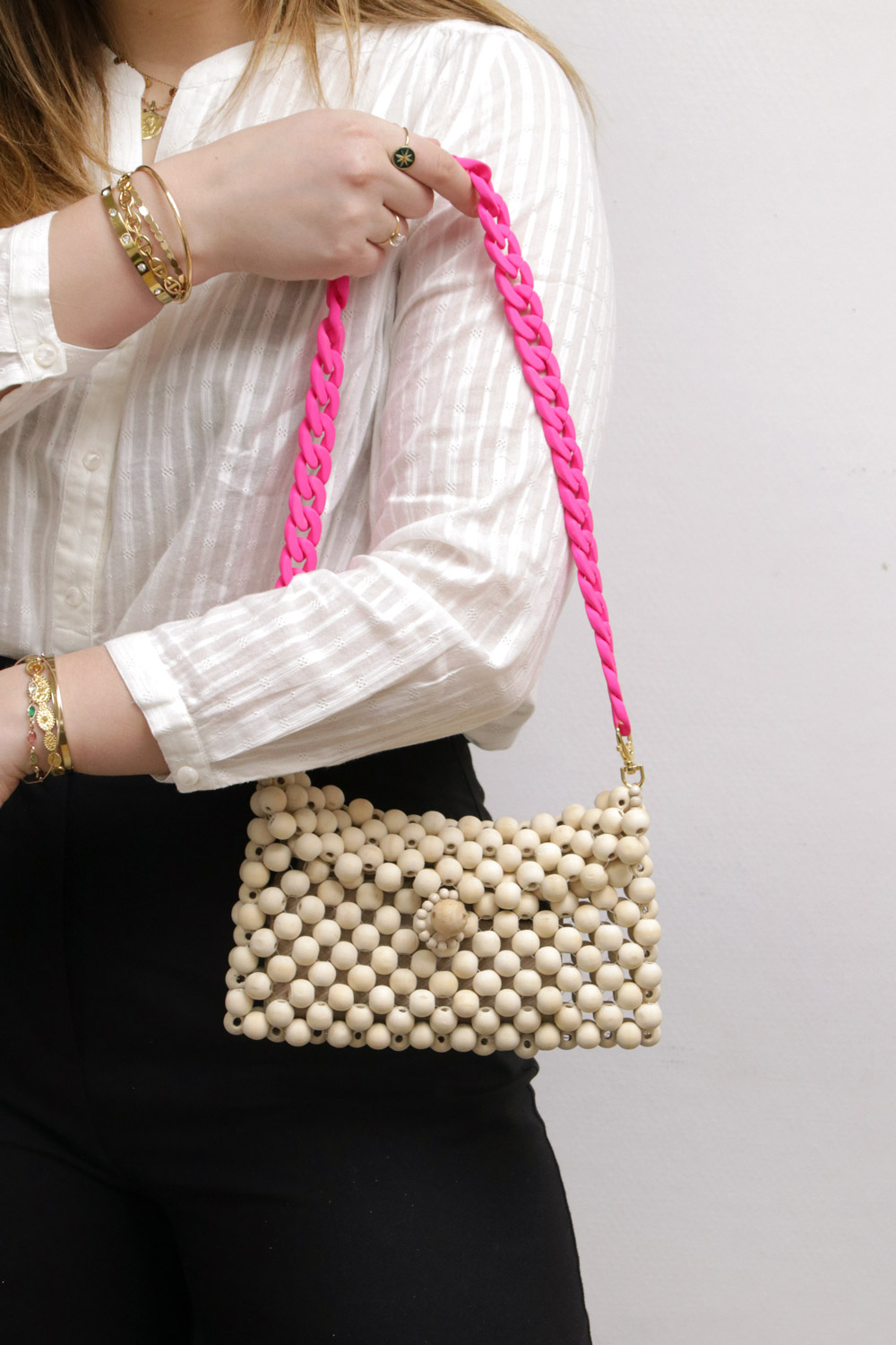 Schéma DIY sac en perles en bois