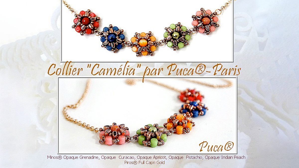 Schéma Fleurs Camélia par Puca® avec Piros et Minos Schéma Fleurs Camélia par Puca® avec Piros et Minos