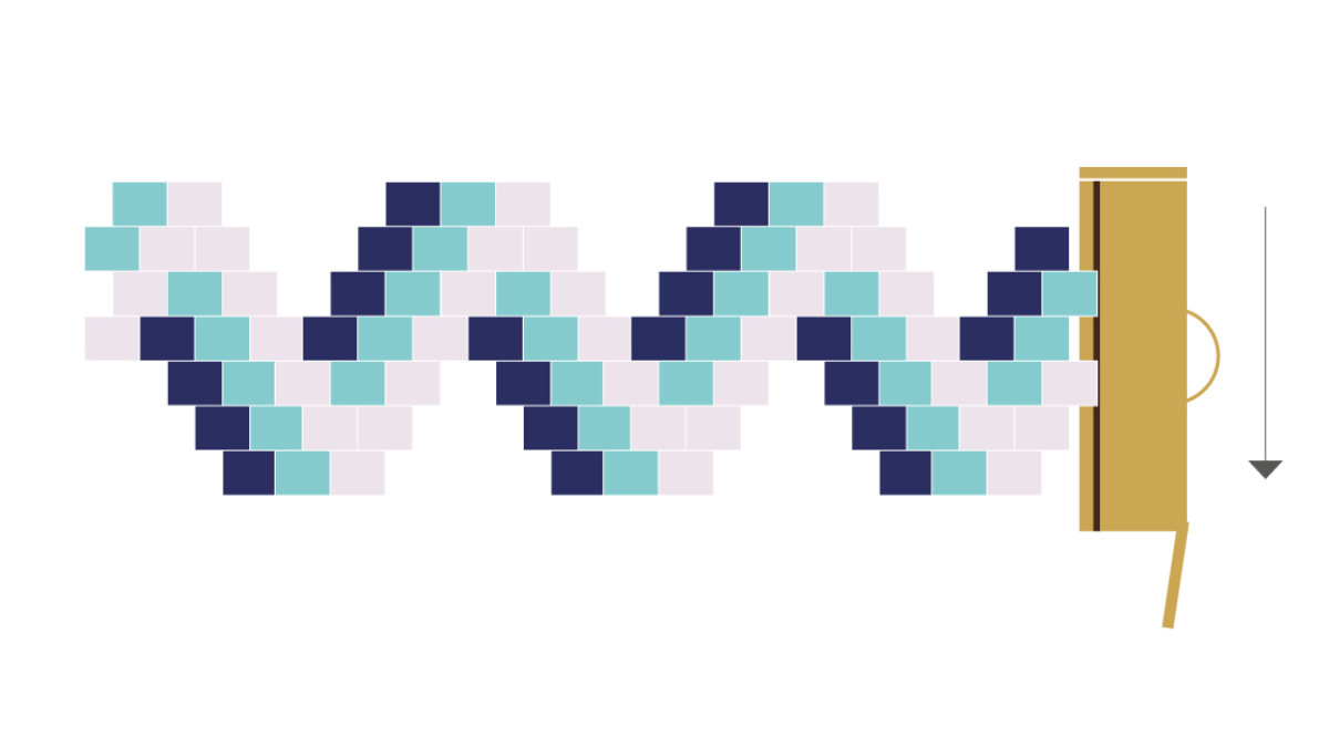 Bracelet Miyuki ZigZag tissage Brick Stitch : Etape 4