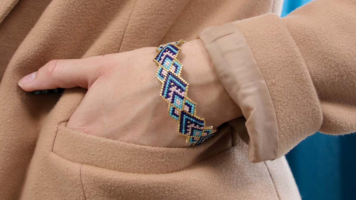 Bracelet Bangle Miyuki en Peyote Circulaire Bracelet Bangle Miyuki en Peyote Circulaire