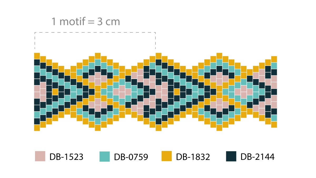 Schéma Bracelet Bangle Miyuki en Peyote Circulaire