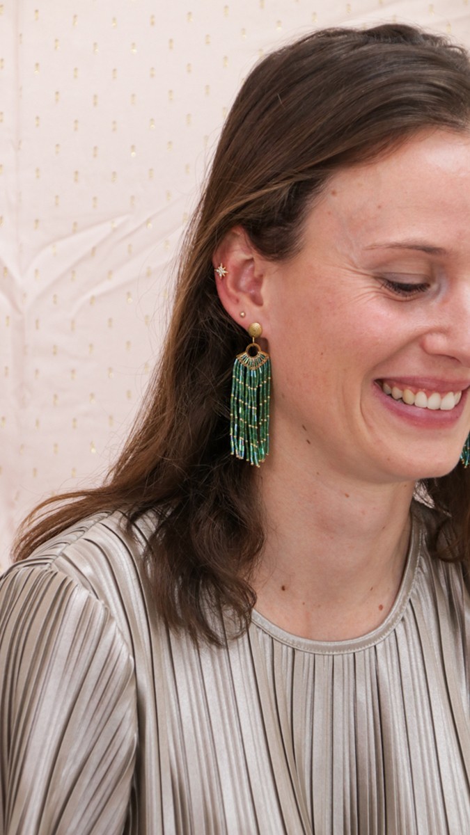 Schéma Boucles d'oreilles pendantes Bugles Miyuki en acier inox doré