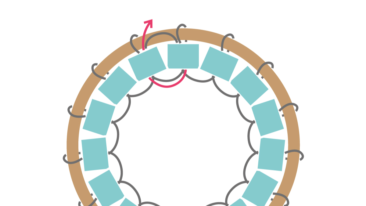 Collier Miyuki avec pendentif rond en Brick Stitch : Etape 5 Collier Miyuki avec pendentif rond en Brick Stitch : Etape 5