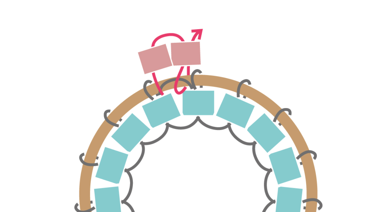 Collier Miyuki avec pendentif rond en Brick Stitch : Etape 6 Collier Miyuki avec pendentif rond en Brick Stitch : Etape 6