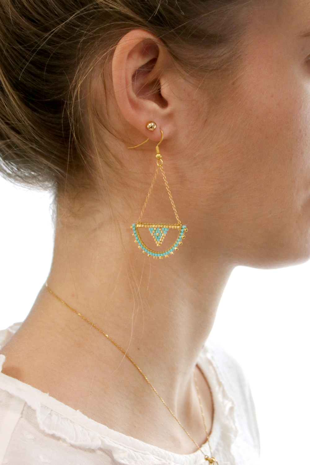 Schéma Boucles d'oreilles Miyuki demi-cercle en Brick Stitch