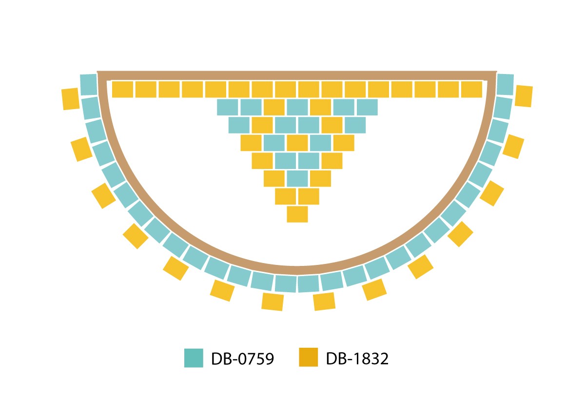 Schéma Boucles d'oreilles Miyuki demi-cercle en Brick Stitch