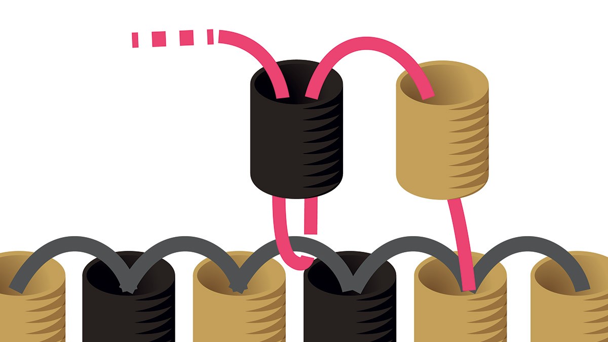 Collier perles Miyuki noir et doré en Brick Stitch : Etape 5