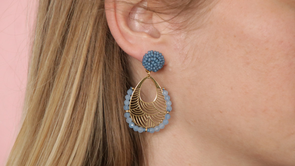 Schéma Clous d'oreilles en perles de rocailles Miyuki et jade teinté