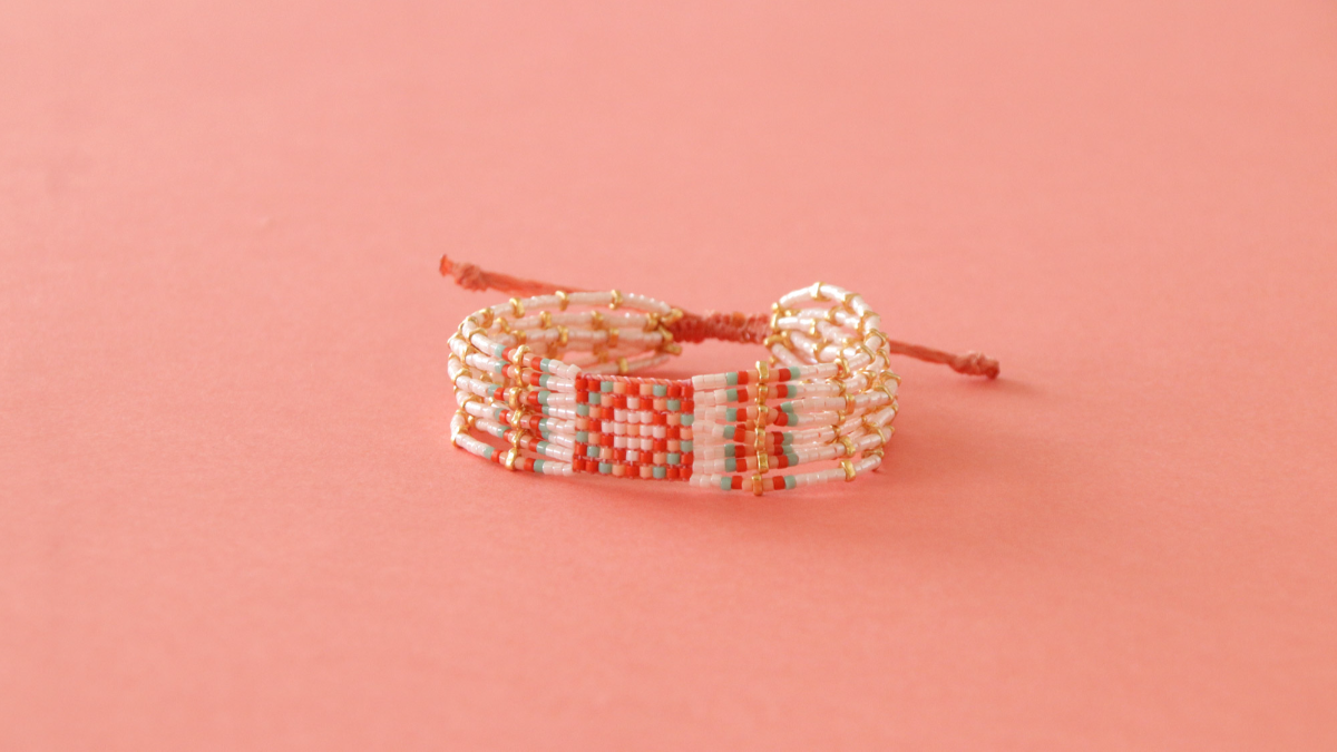 Schéma Tuto Bracelet Miyuki Multi-fils perlés au métier à tisser Schéma Tuto Bracelet Miyuki Multi-fils perlés au métier à tisser