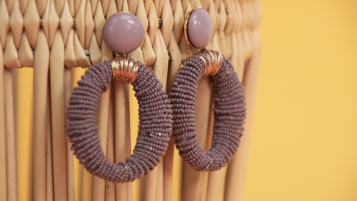 Boucles D'oreilles Pendantes Vintage En Plaqué Or - Occasion - Style Rétro