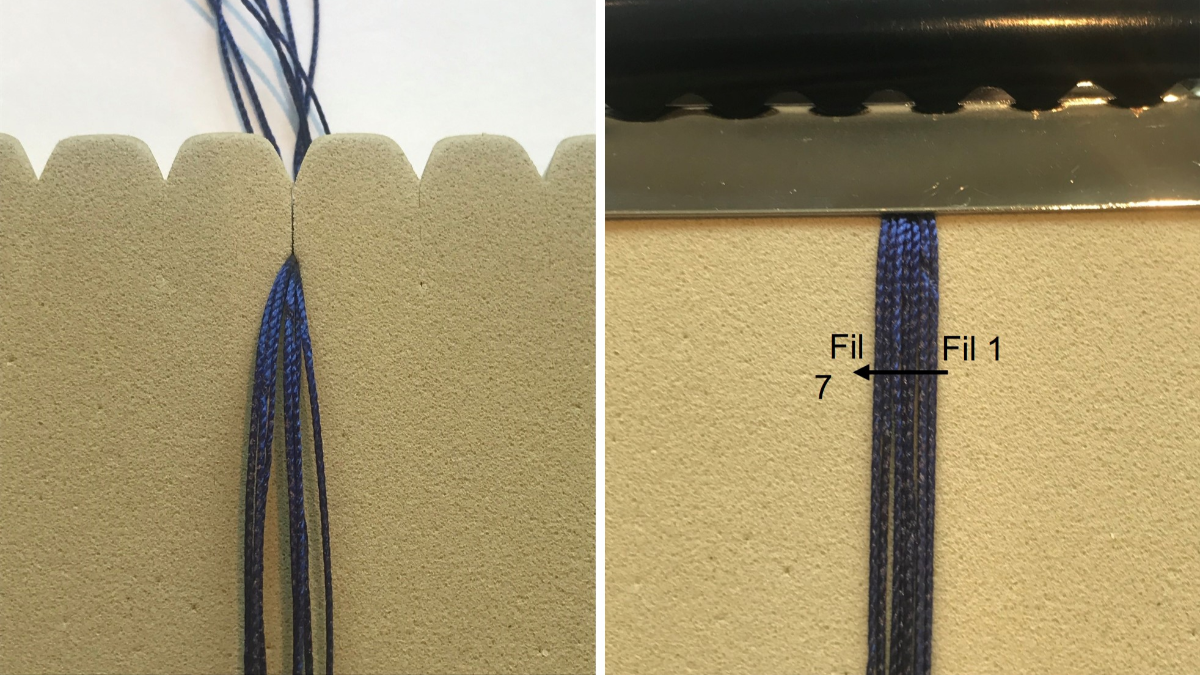 Bracelet homme en micro macramé : Etape 1