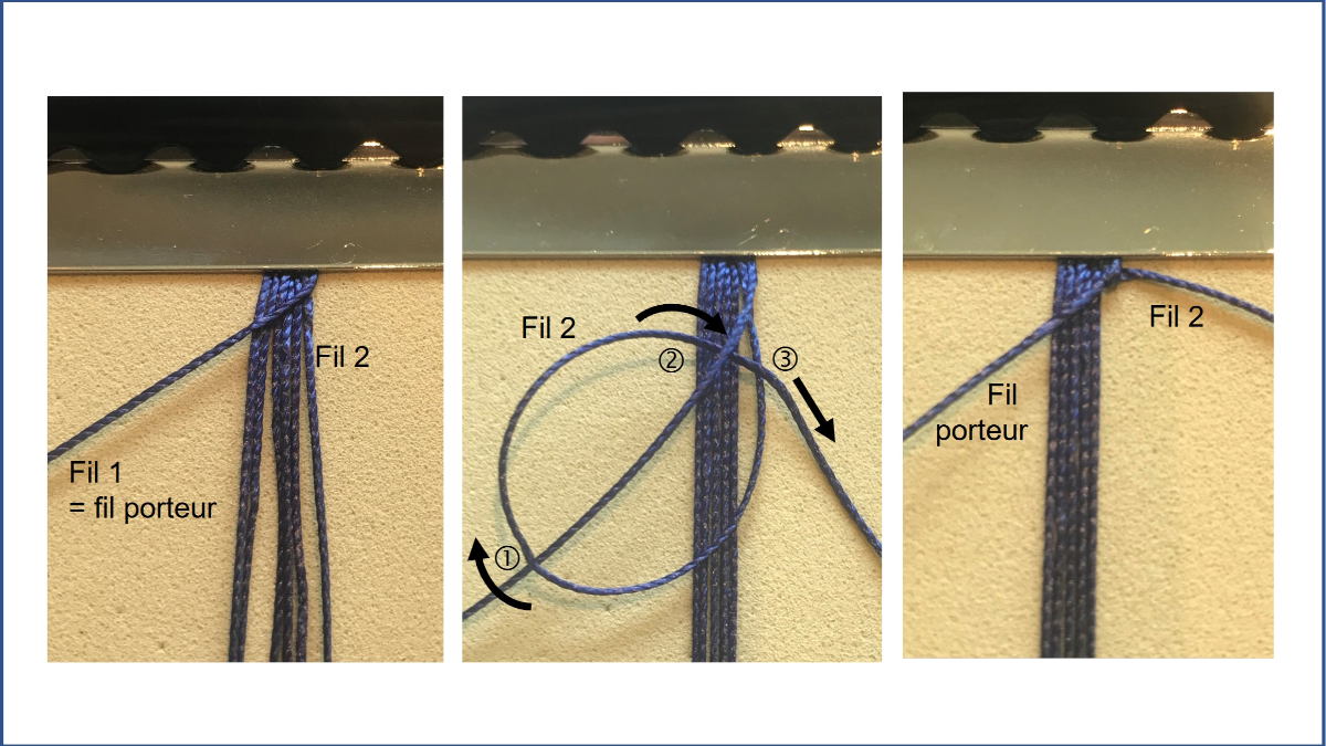 Bracelet homme en micro macramé : Etape 2