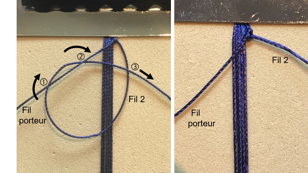 Bracelet homme en micro macramé : Etape 3