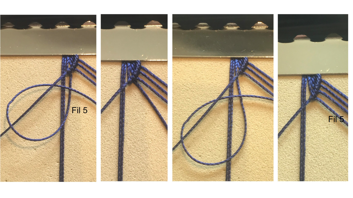 Bracelet homme en micro macramé : Etape 6