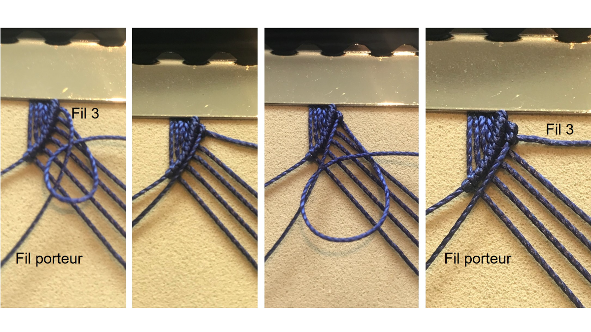 Bracelet homme en micro macramé : Etape 10