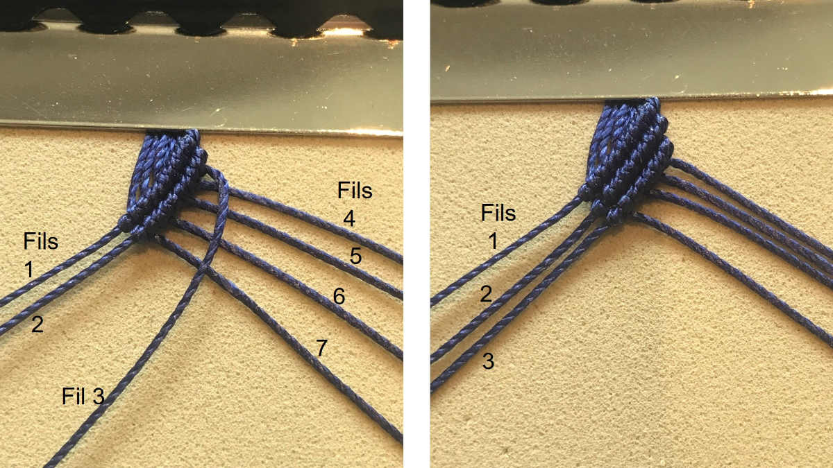 Bracelet homme en micro macramé : Etape 12