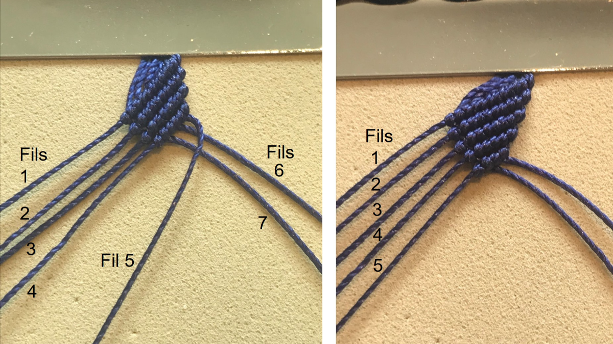 Bracelet homme en micro macramé : Etape 14