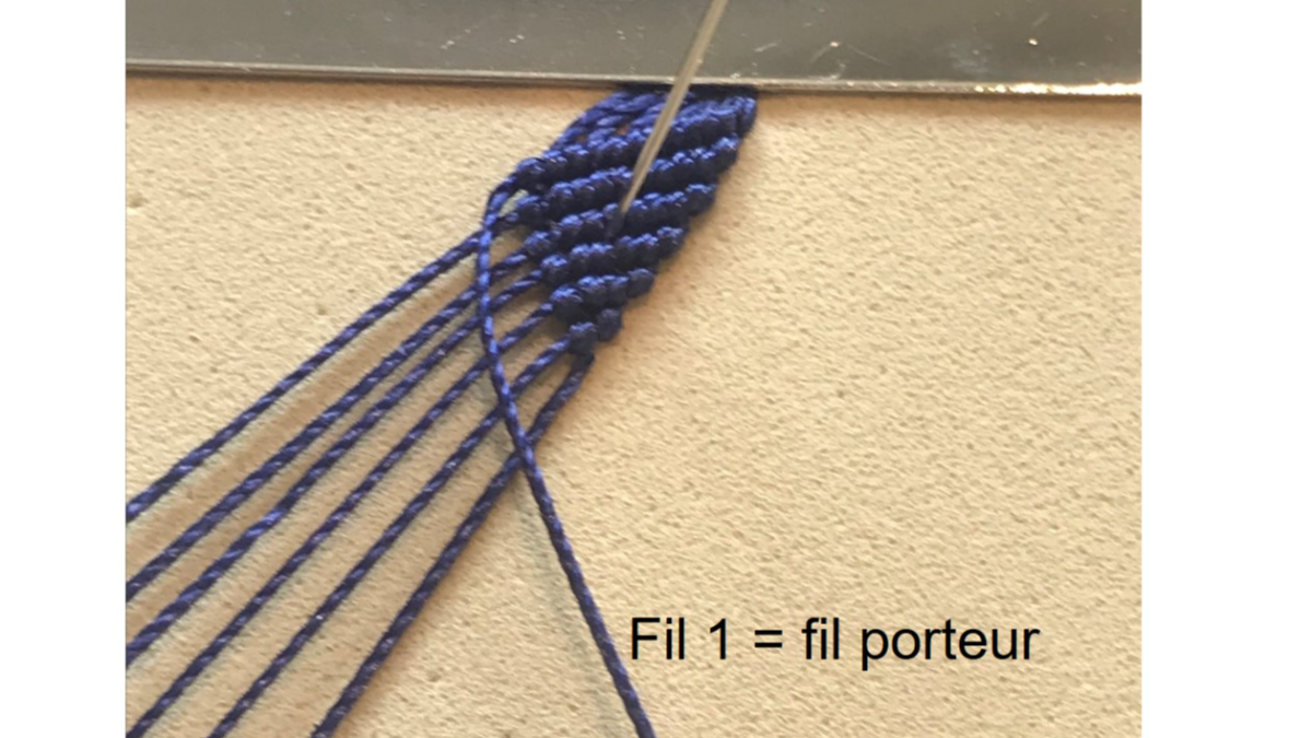 Bracelet homme en micro macramé : Etape 16