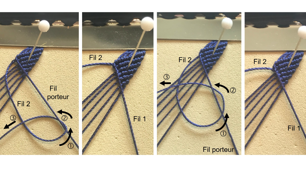 Bracelet homme en micro macramé : Etape 17