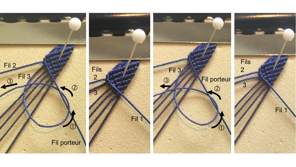 Bracelet homme en micro macramé : Etape 18