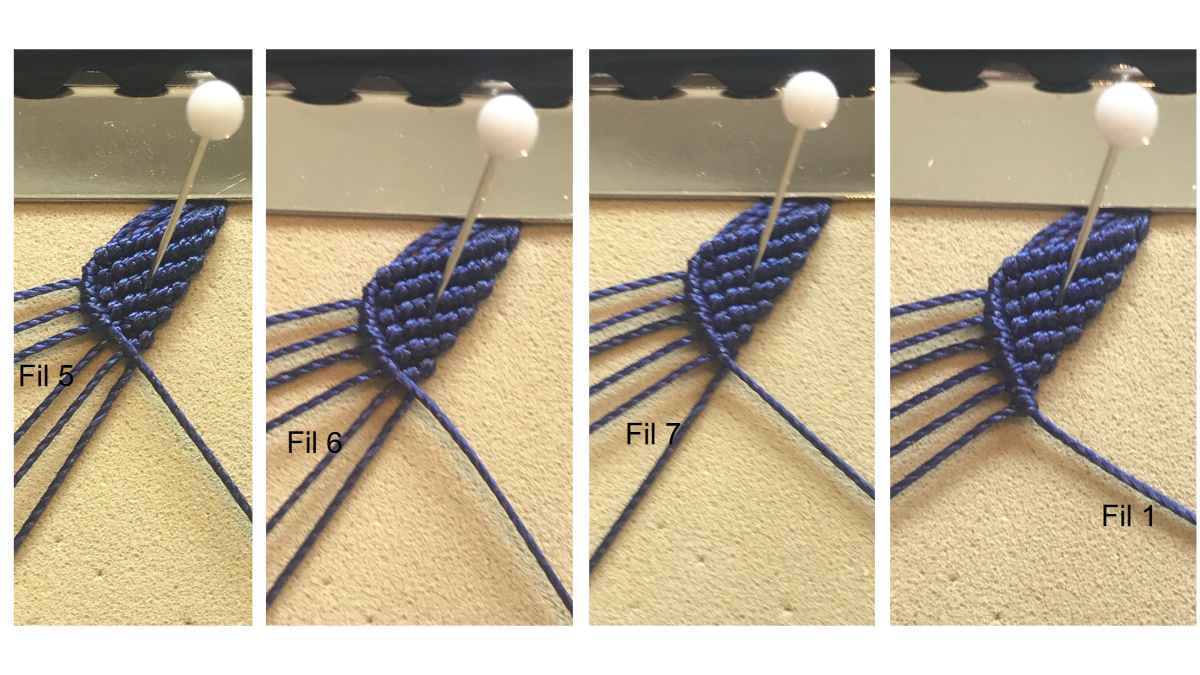 Bracelet homme en micro macramé : Etape 19