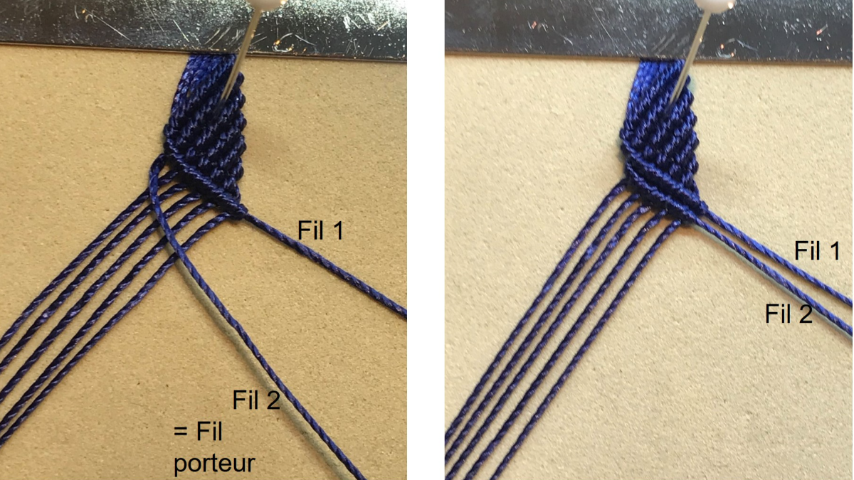 Bracelet homme en micro macramé : Etape 20